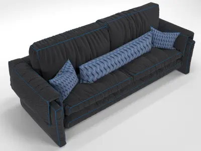B and B sofa with pillows Free 3D model