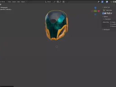 Sci-Fi Helmet 3D model low-poly 3d model Low-poly 3D model purchase