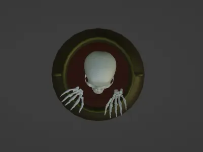 Skeleton in Cauldron 3DModel part of the Halloween package 3D model