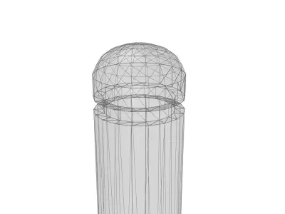 Grey Stainless Steel Bollard with Dome Top 3D model