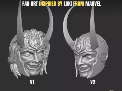 Loki fan art head sculpt for action figures 3D print model