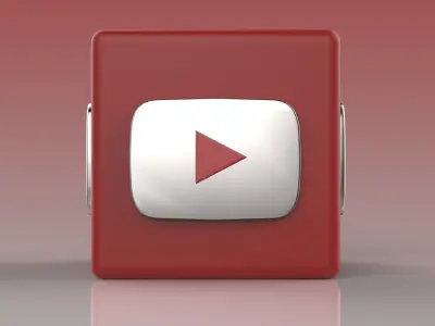 Youtube Logo Low-poly 3D model