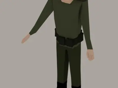 LowPoly WW1 Soldier NOT RIGGED Free low-poly 3D model