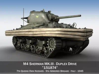 M4 Sherman MK III - Duplex Drive  3D model