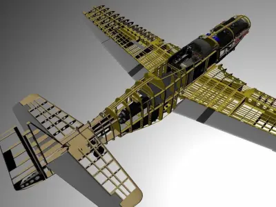 The P51D Mustang  Low-poly 3D model