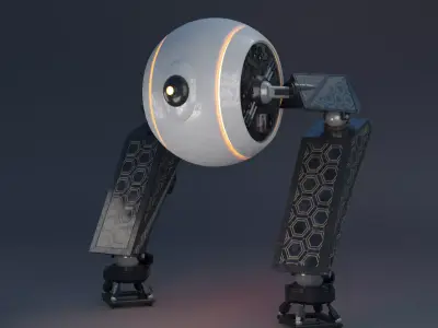 Roboid Mech - rigged Low-poly 3D model