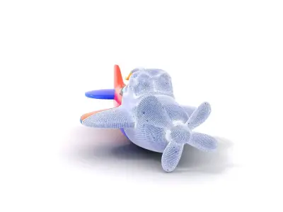 Colorful Cartoon Airplane model pack Low-poly 3D model