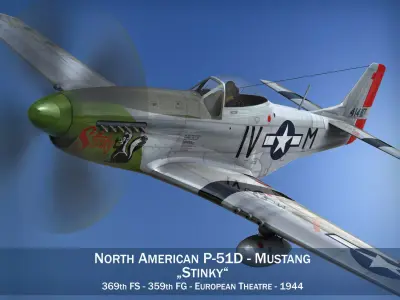 North American P-51D Mustang - Stinky 3D model