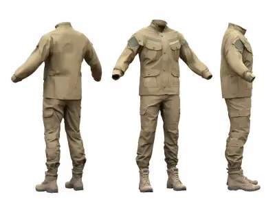 Male Military Outfit 2 Low-poly 3D model