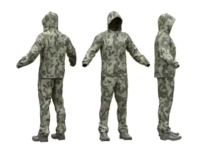 Male Military Outfit 3 Low-poly 3D model