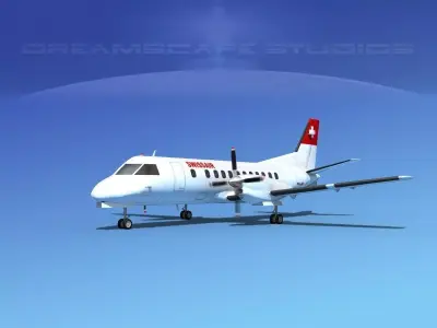 SAAB SF340 Swiss Air 3D model