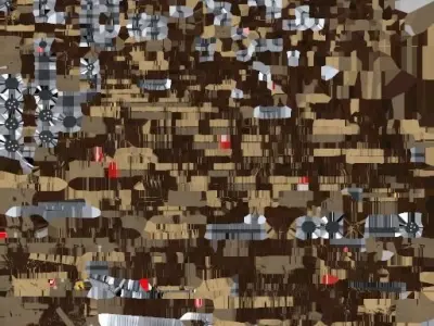 tank low poly in middle of field Low-poly 3D model