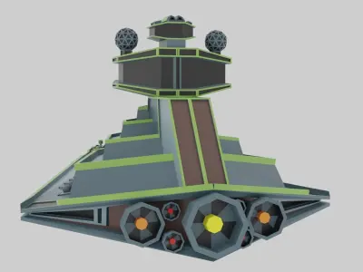 Space Destroyer Low-poly 3D model