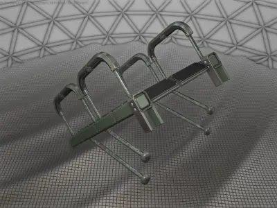 Sci-Fi Stairs - 25 - Green Version Low-poly 3D model