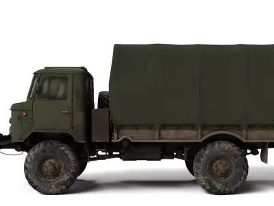 1966 Gaz 66A High-Detail Rigged Soviet Military Truck 3D Model  3D model