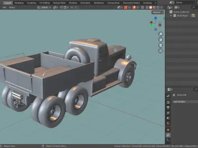 M 20 DIAMOND T MILITARY TRUCK BASE MESH Low-poly 3D model