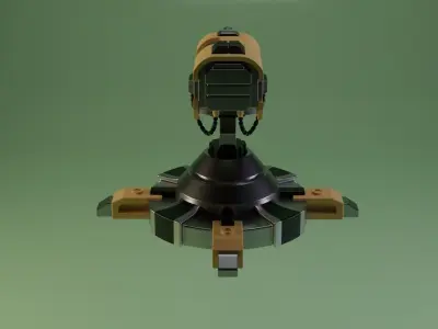 Combat laser turret Free low-poly 3D model