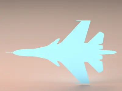 Fighter Aircraft SU-34 silhouette 3D print model