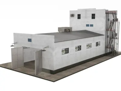 Industrial Building Low-poly 3D model