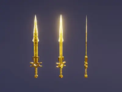 Fantasy Light Sword - holy Sword - Elemental Sword  Low-poly 3D model