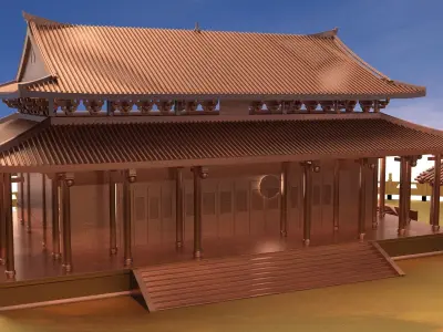 Chinese ancient  courtyard house 3D model