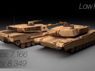 M1A2 ABRAMS Tank Low-poly 3D model