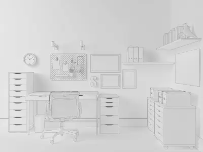 Office Workplace Alex Series 3D model