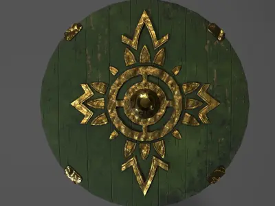 Shield of Rohan Lowpoly PBR Game-Ready Low-poly 3D model