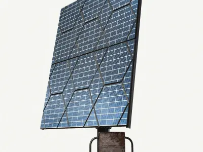 Solar panel Low-poly 3D model 3