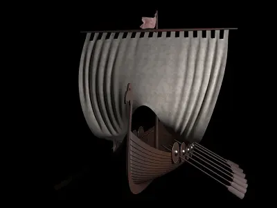 Drakkar viking ship 3D model