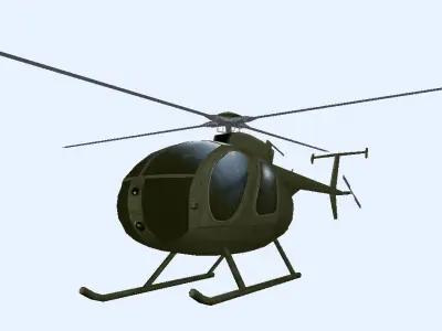  Boeing AH-6 helicopter low poly 3d model Low-poly 3D model