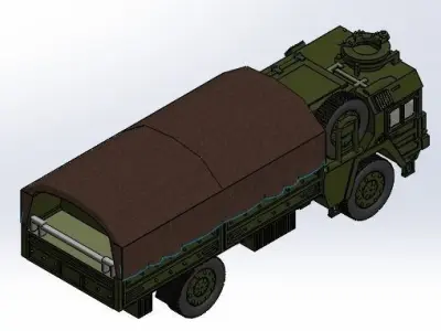 MAN KAT1 5t 4x4 with CANVAS MILITARY TRUCK - 3D PRINT Design 3D print model