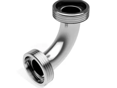 Hygienic Bends 90 degrees - DIN11851 Male x Male Ends Free 3D model