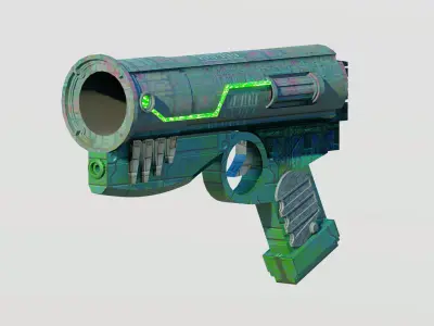 The Future of Firepower - The Sci-Fi Pistol 3D Model Low-poly 3D model