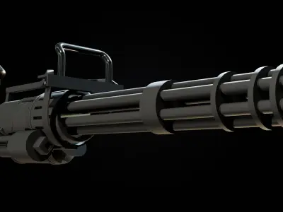 Minigun Low-poly 3D model