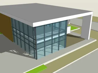 office building 2 storey 3D model