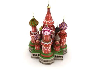 Moscow Cathedral Russian famous symbol 3D model