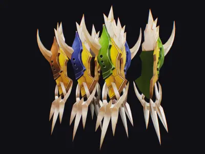 Claw Hand Glove Claws Weapon Blade Cutting Edged Low-poly 3D model