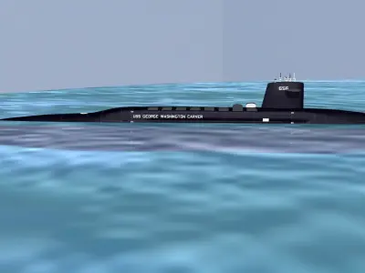 Ben Franklin Class USS George Washington Carver SSBN-656 3D model