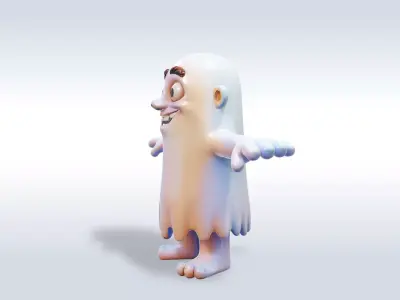 Cheerful Ghost Boy Character 3D model