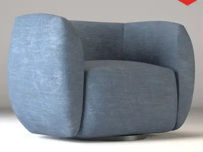 Council Swivel Lounge Chair Free 3D model