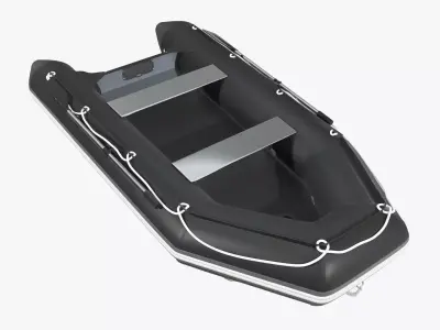 Boat inflatable 03 black 3D model