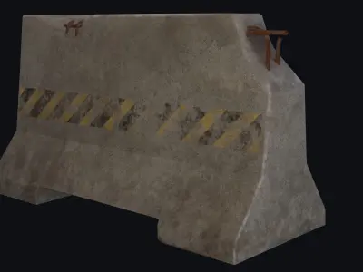 Roadblock concrete block Free low-poly 3D model