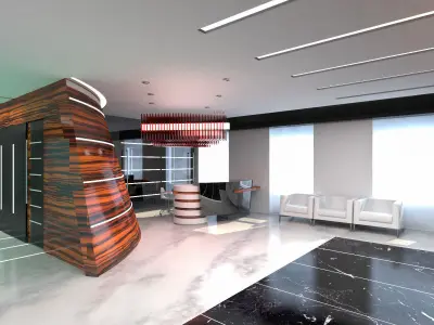 Hall Lobby Interior Low-poly 3D model