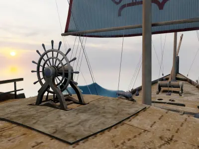 Sailboat 3D Model Low-poly 3D model