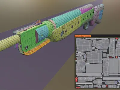 Airgun Haenel Model III-56 Knicker Low-poly 3D model