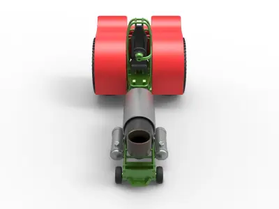 Pulling tractor with single jet engine Scale 1 to 25 3D print model
