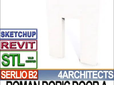 Ancient Roman Doric Door A Revit STL Printable 3D print model