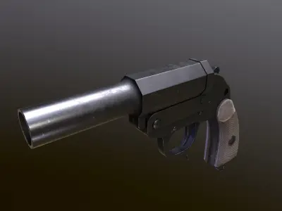 LP-34 Low-poly 3D model PBR gun Low-poly 3D model