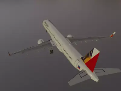 Philippine airlines airbus a321neo low poly 3D Model  Low-poly 3D model
